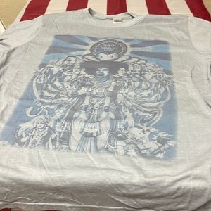 Jim Hendrix light blue grey tshirt large